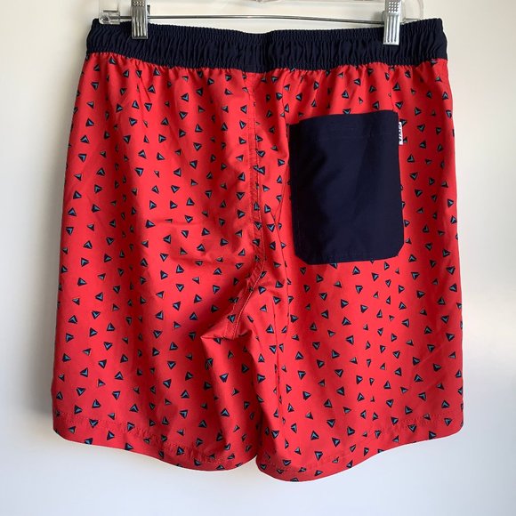 C/Y/A Swim Trunks Board Shorts Men's Medium Red and Navy -EUC - Picture 3 of 5